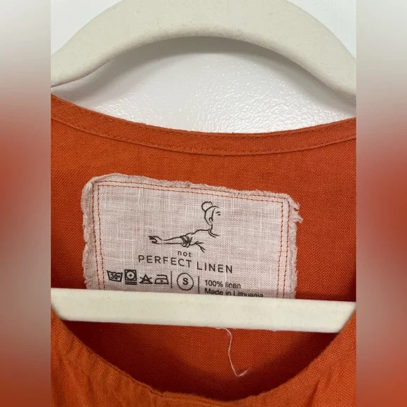 NotPERFECTLINEN MAMA-2 Maxi Dress in Orange Burnt, small - Picture 3 of 4